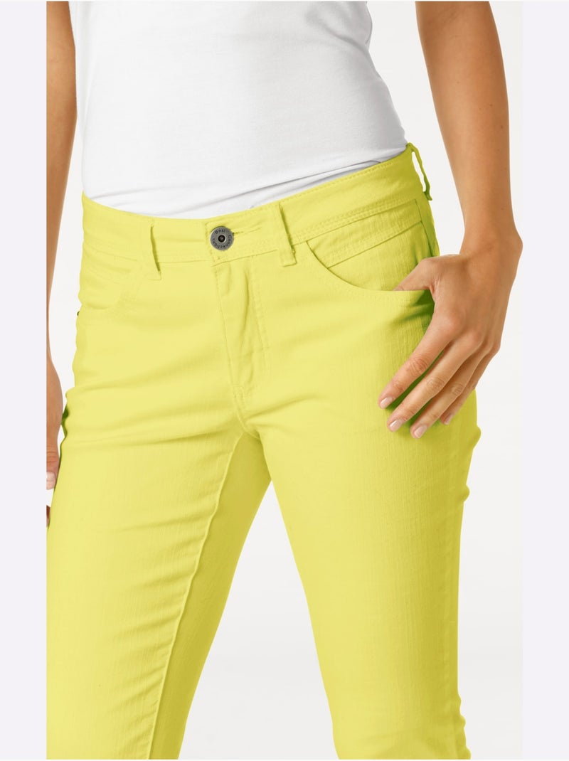 Pantalon Effet Ventre Plat Coupe Skinny - Taille Standard - helline Jaune clair - Kiabi