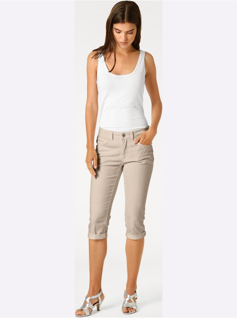 Pantalon Effet Ventre Plat Coupe Skinny - Taille Standard - helline Sable - Kiabi