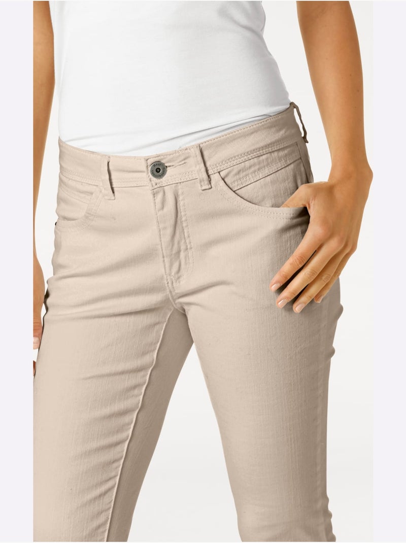 Pantalon Effet Ventre Plat Coupe Skinny - Taille Standard - helline Sable - Kiabi