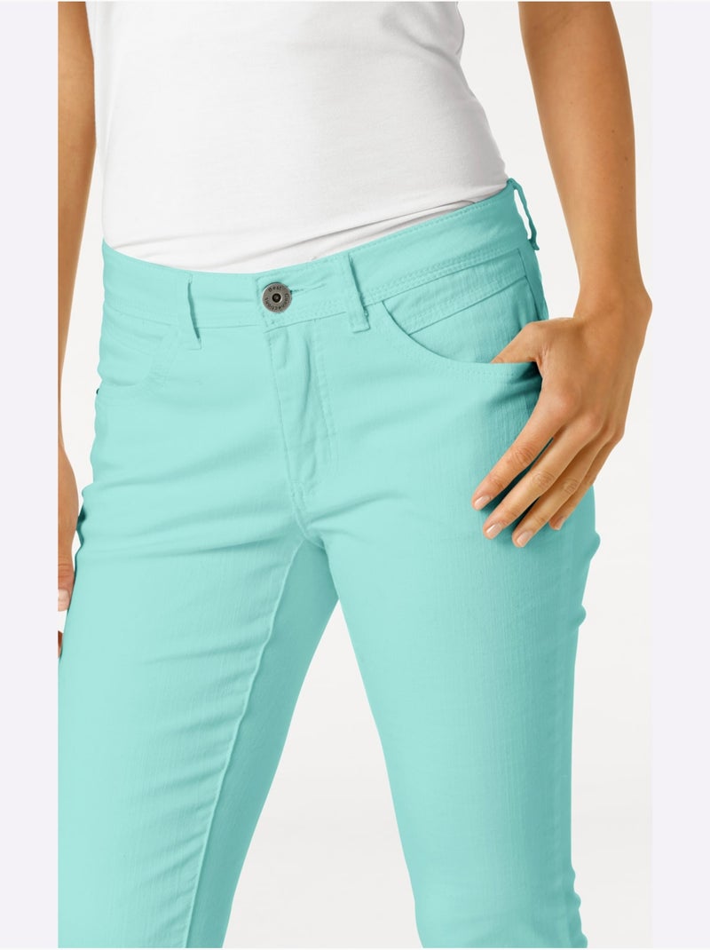 Pantalon Effet Ventre Plat Coupe Skinny - Taille Standard - helline Turquoise - Kiabi