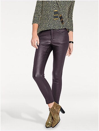 Pantalon Effet Ventre Plat Coupe Skinny Tendance - Taille Courte - helline