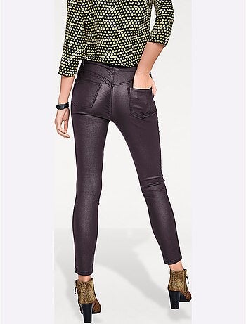 Pantalon Effet Ventre Plat Coupe Skinny Tendance - Taille Courte - helline