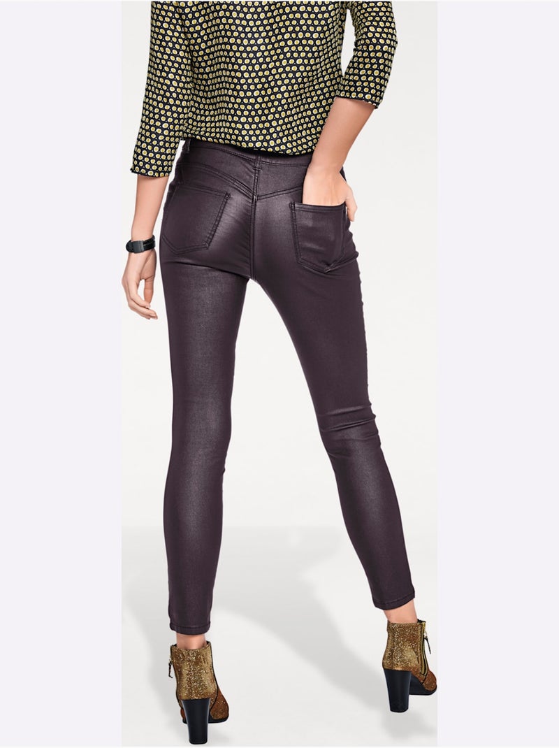 Pantalon Effet Ventre Plat Coupe Skinny Tendance - Taille Standard - helline Bordeaux - Kiabi