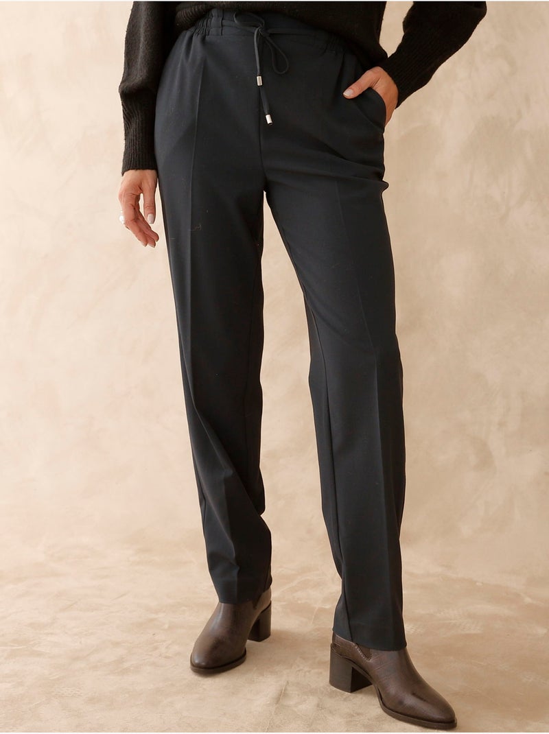 Pantalon élastiqué ceinture droite - daxon Noir Noir - Kiabi