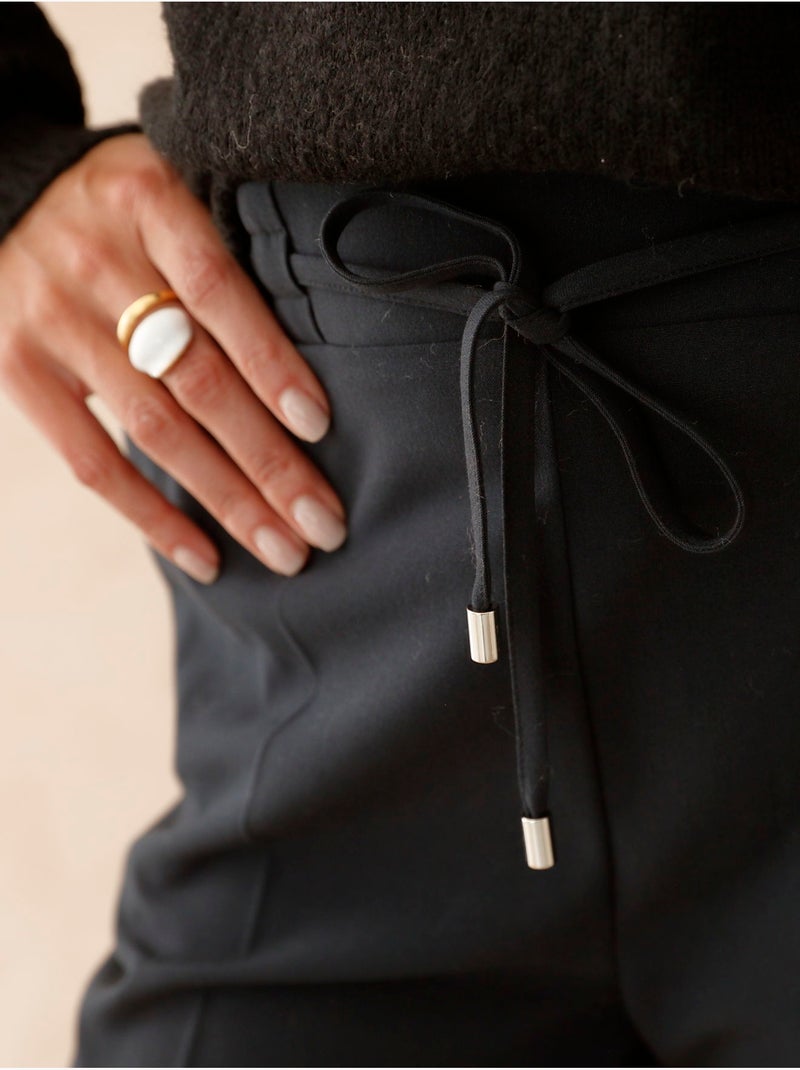 Pantalon élastiqué ceinture droite - daxon Noir Noir - Kiabi