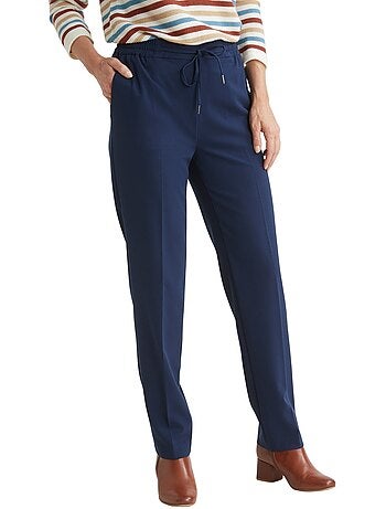 Pantalon élastiqué ceinture droite