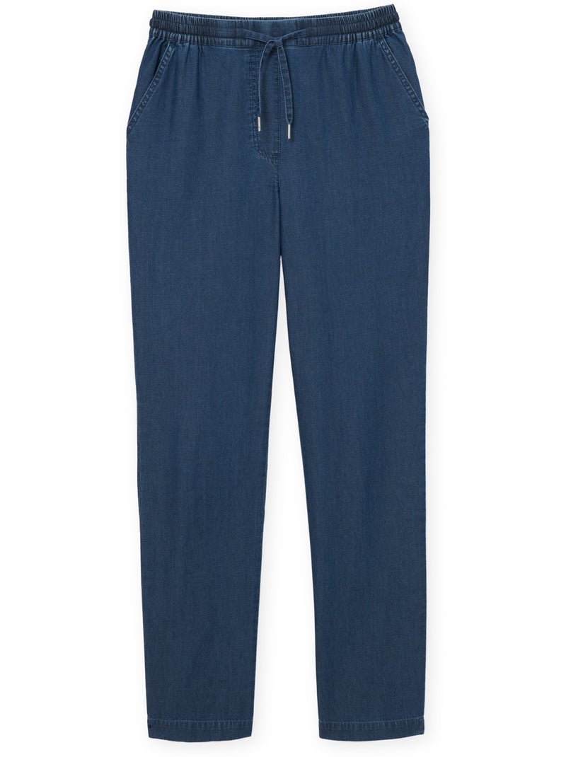 Pantalon élastiqué chambray - DAXON Bleu - Kiabi
