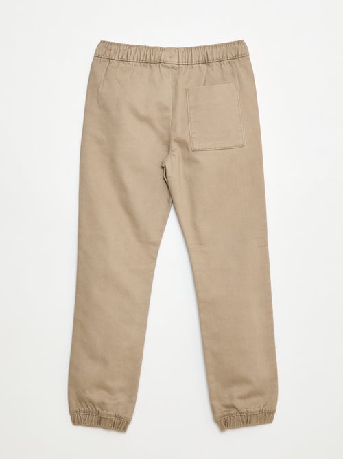 Pantalon élastiqué en coton - Kiabi