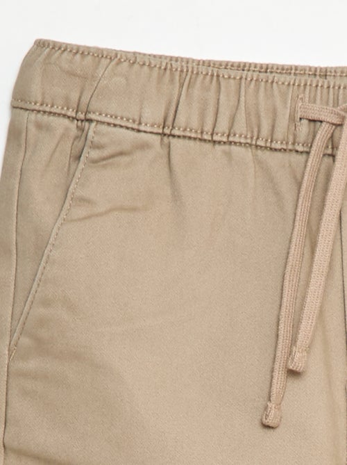 Pantalon élastiqué en coton - Kiabi
