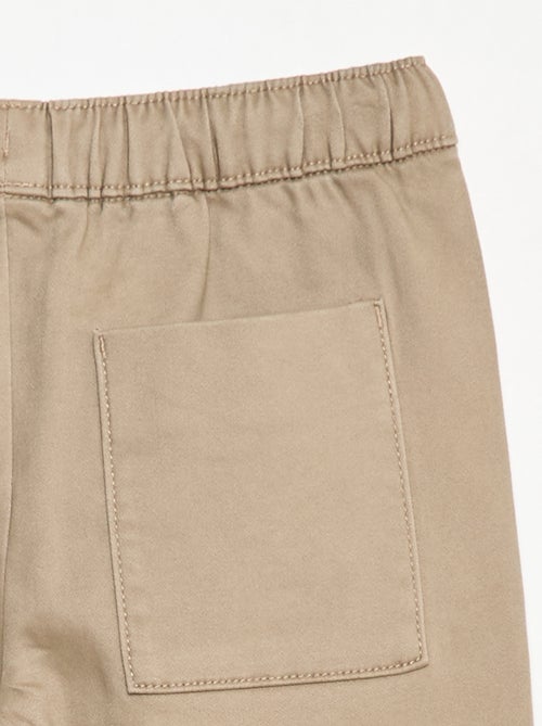 Pantalon élastiqué en coton - Kiabi