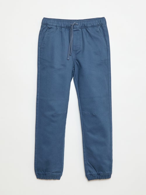 Pantalon élastiqué en coton - Kiabi