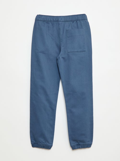 Pantalon élastiqué en coton - Kiabi