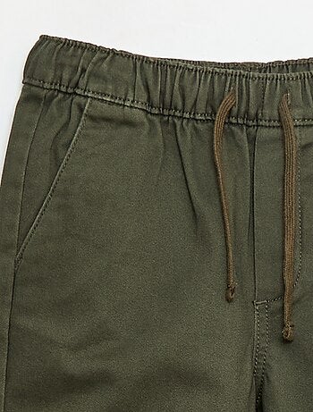 Pantalon élastiqué en coton