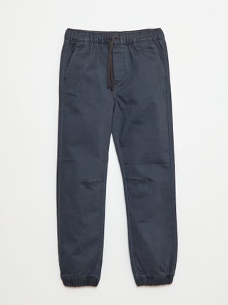 Pantalon élastiqué en coton