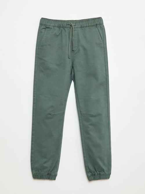 Pantalon élastiqué en coton - Kiabi