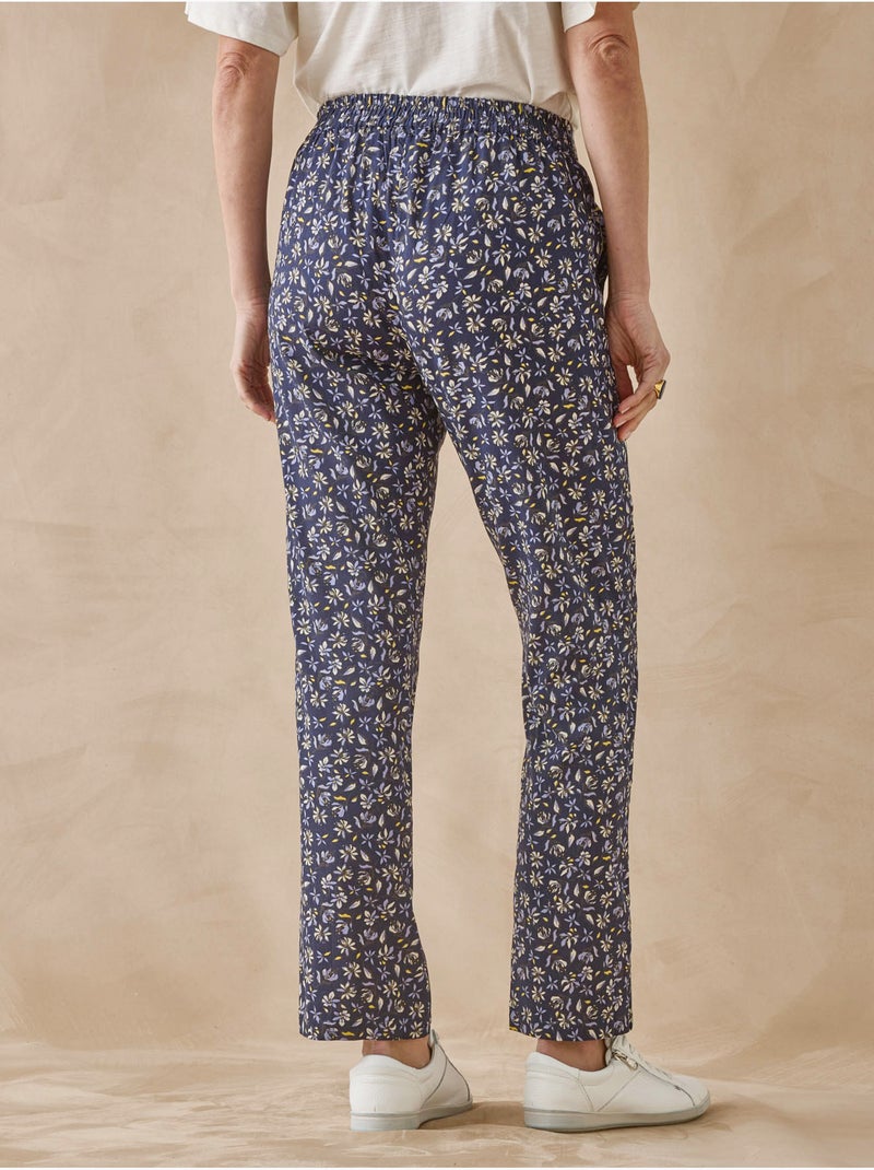 Pantalon élastiqué fluide - DAXON Marine/Multicolore - Kiabi
