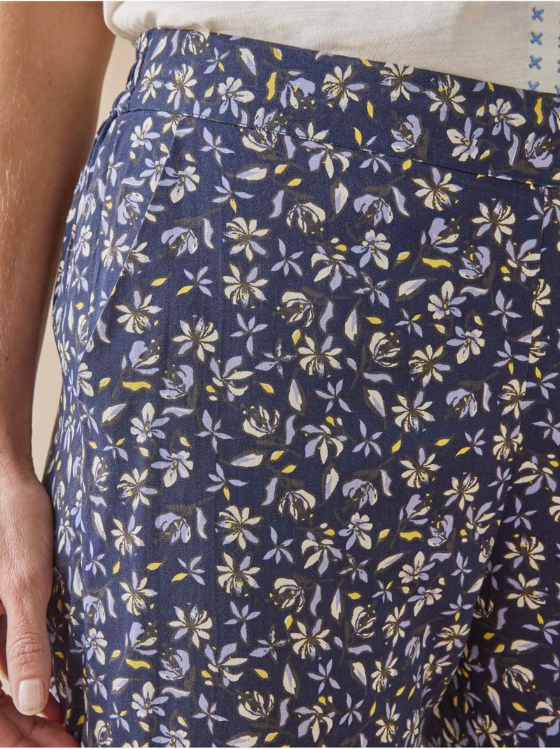 Pantalon élastiqué fluide - DAXON Marine/Multicolore - Kiabi