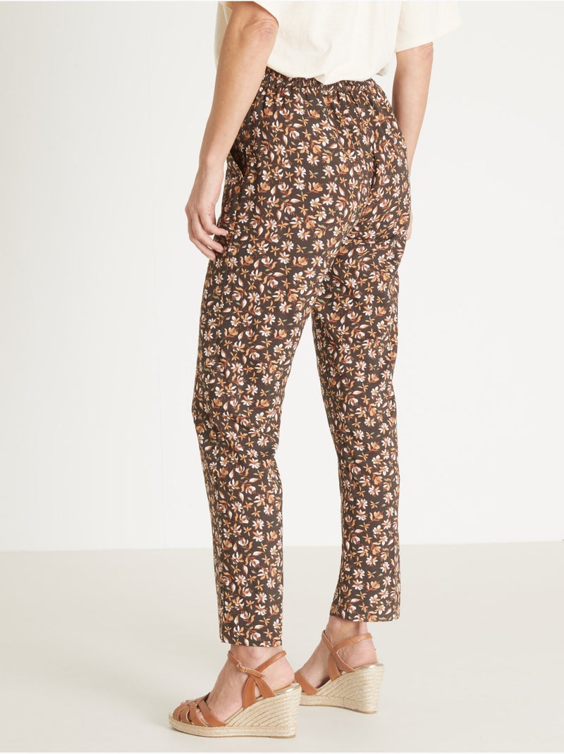 Pantalon élastiqué fluide - DAXON Marron chocolat - Kiabi