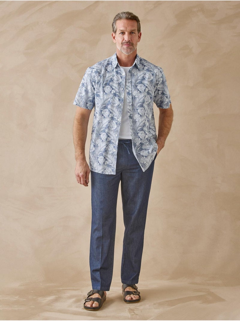 Pantalon élastiqué homme denim léger - DAXON Bleu - Kiabi