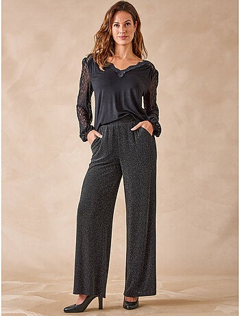 Pantalon élastiqué maille fantaisie - DAXON