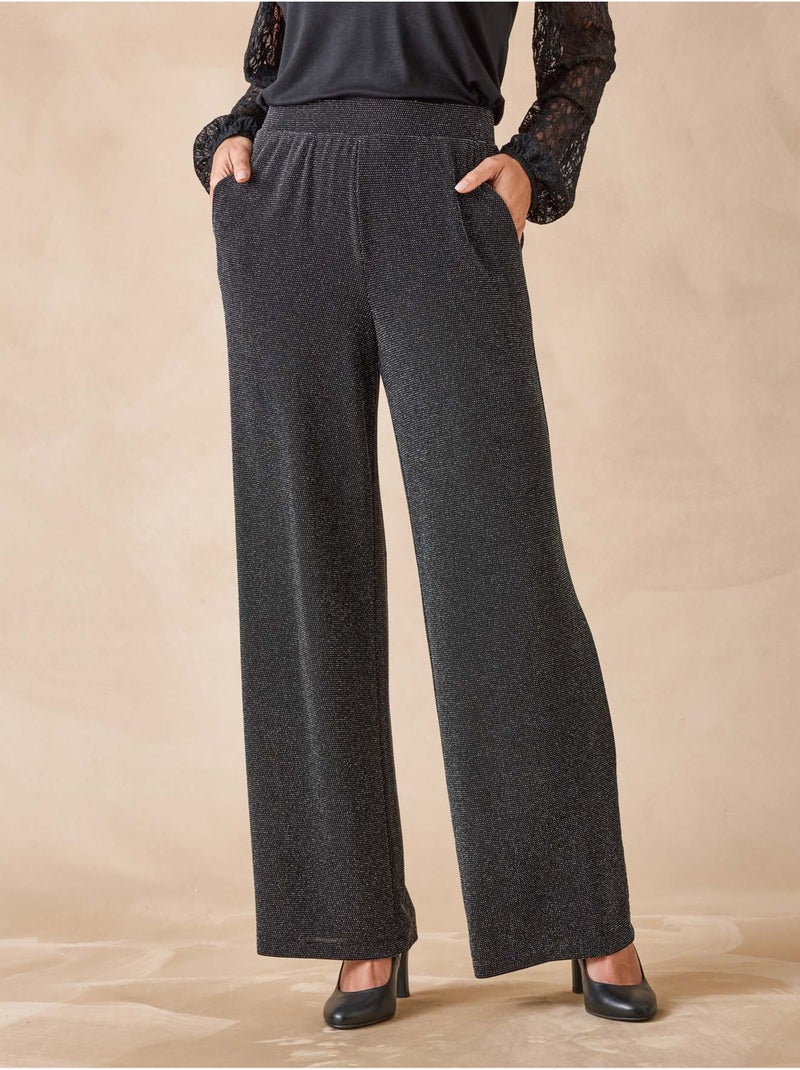 Pantalon élastiqué maille fantaisie - DAXON Noir Noir - Kiabi