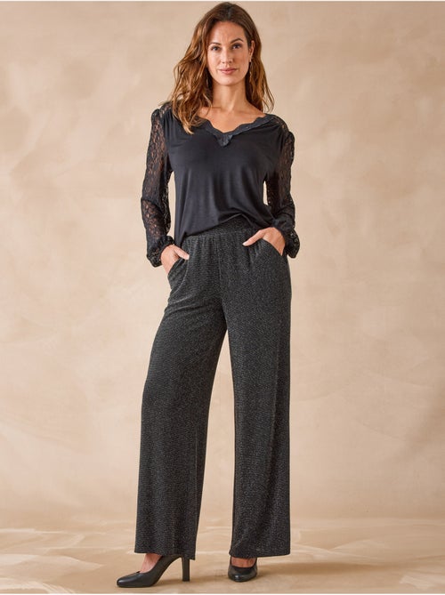 Pantalon élastiqué maille fantaisie - DAXON - Kiabi