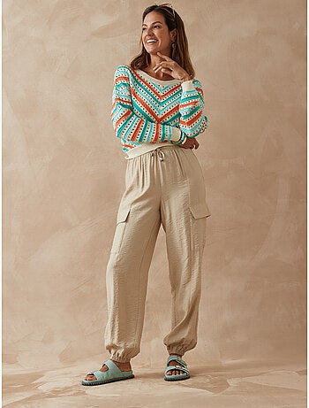 Pantalon élastiqué style cargo - DAXON