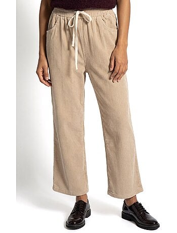 Pantalon élastique velours grosses cotes - afibel
