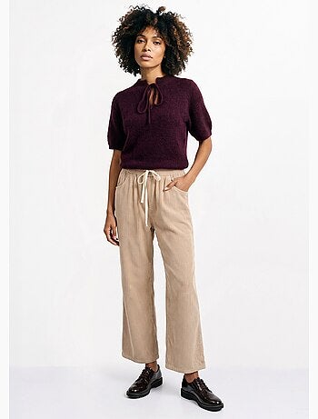 Pantalon élastique velours grosses cotes - afibel