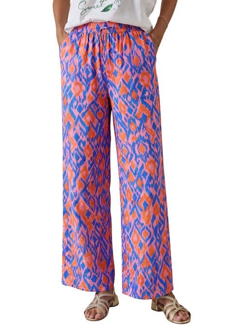 Pantalon élastiqué voile de coton femme - DAXON - Kiabi