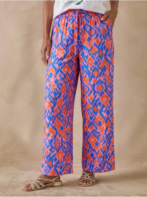 Pantalon élastiqué voile de coton femme - DAXON - Kiabi