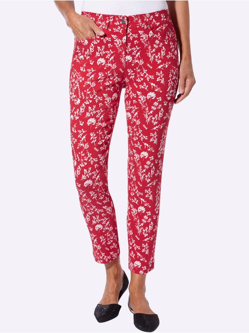 Pantalon En Bengaline 77% Viscose - Taille Standard - Witt Blanc Rouge - Kiabi