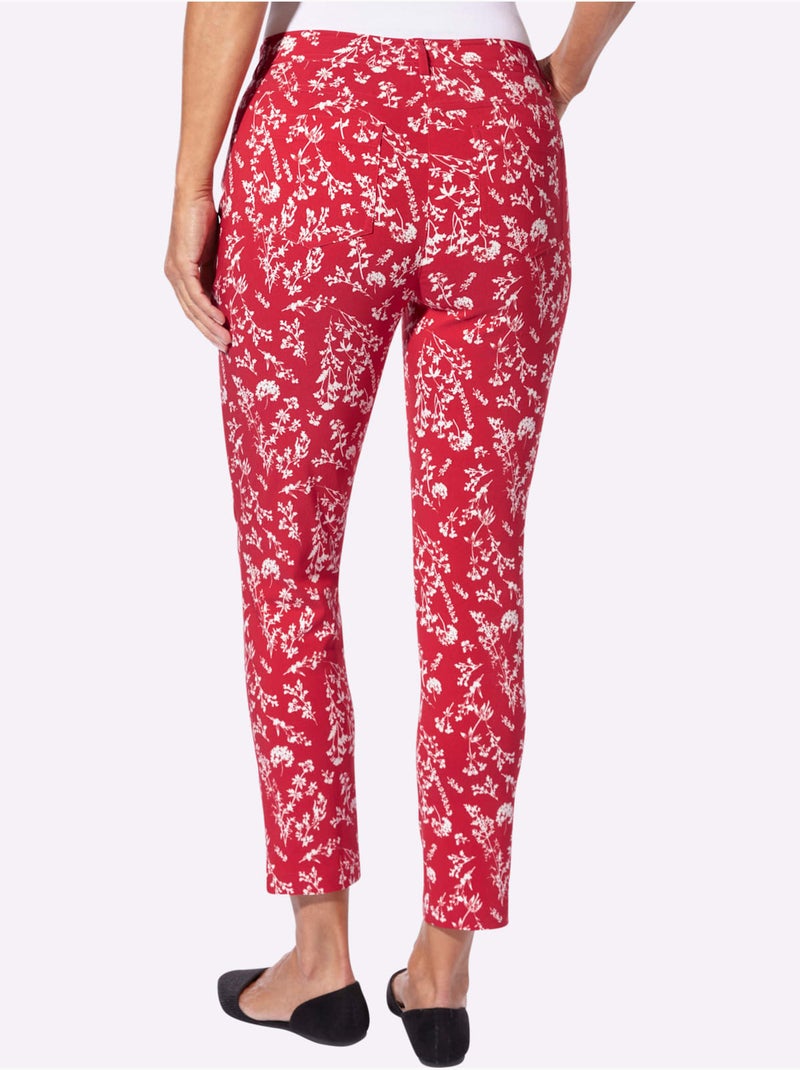 Pantalon En Bengaline 77% Viscose - Taille Standard - Witt Blanc Rouge - Kiabi