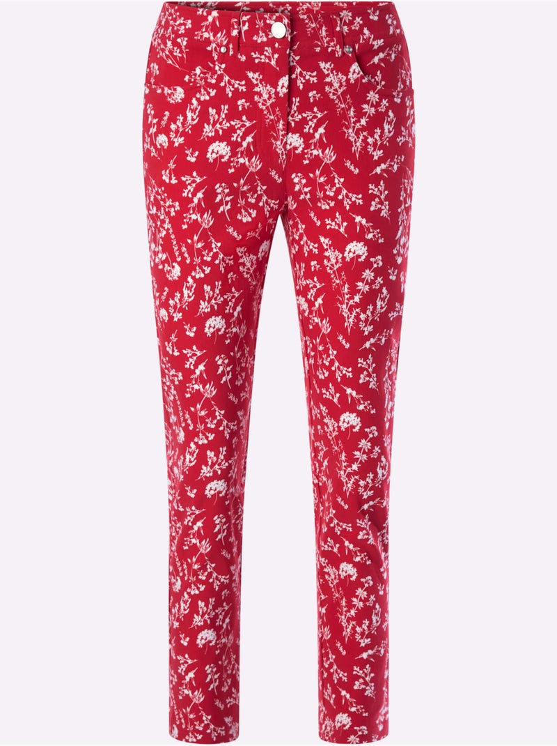 Pantalon En Bengaline 77% Viscose - Taille Standard - Witt Blanc Rouge - Kiabi