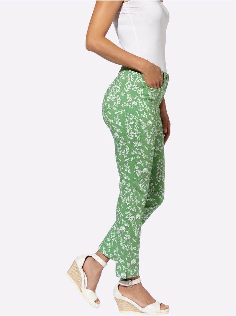 Pantalon En Bengaline 77% Viscose - Taille Standard - Witt Vert - Kiabi