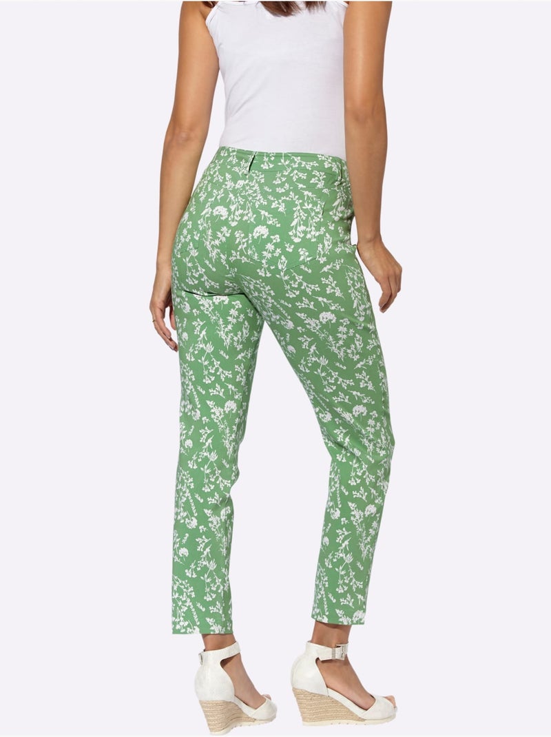 Pantalon En Bengaline 77% Viscose - Taille Standard - Witt Vert - Kiabi