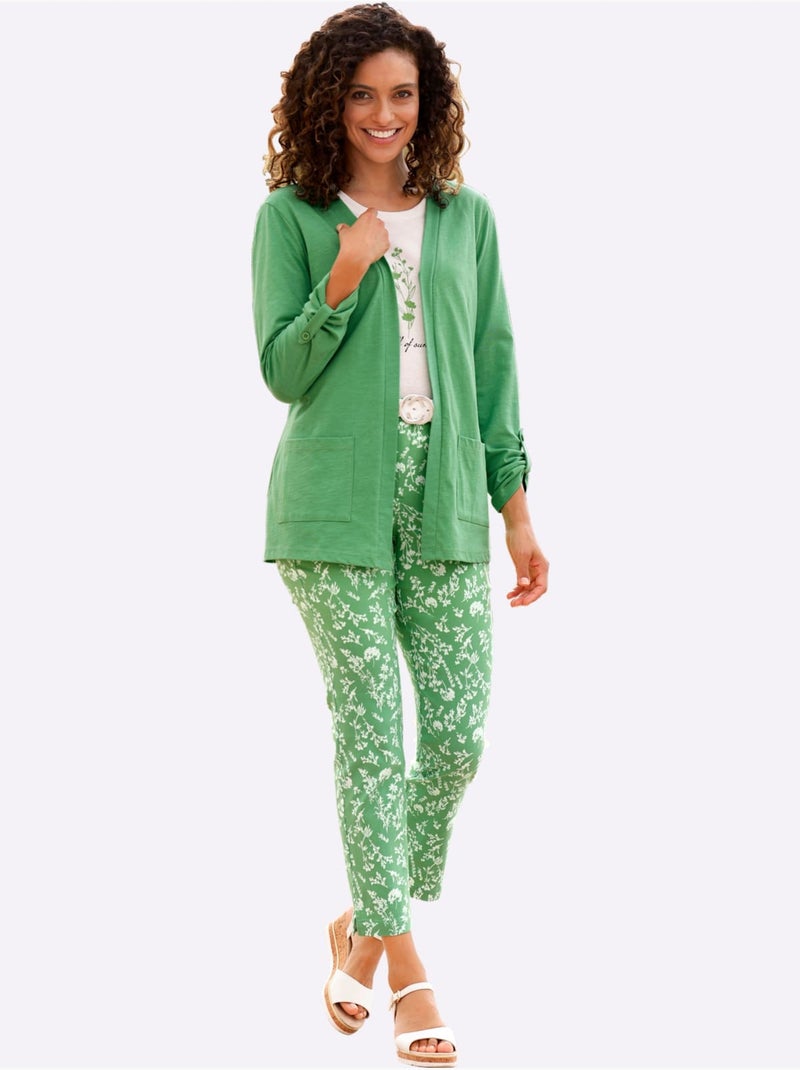 Pantalon En Bengaline 77% Viscose - Taille Standard - Witt Vert - Kiabi