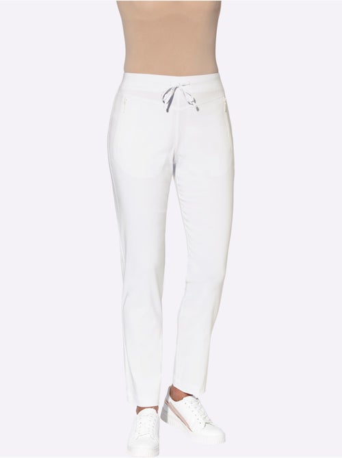 Pantalon en bengaline à ceinture élastique avec poches zippées - Taille standard - Moda Vilona - Kiabi Pantalon en bengaline à ceinture élastique avec poches zippées - Taille standard - Moda Vilona - Kiabi