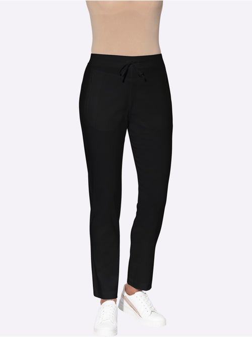 Pantalon en bengaline à ceinture élastique et poches zippées - Taille standard - Moda Vilona - Kiabi