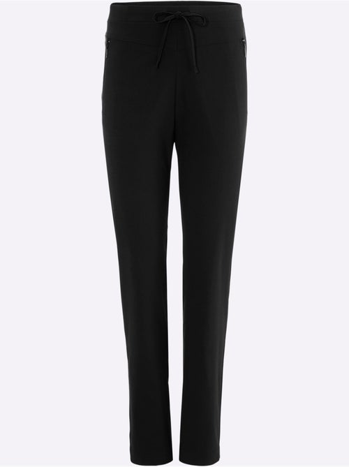 Pantalon en bengaline à ceinture élastique et poches zippées - Taille standard - Moda Vilona - Kiabi