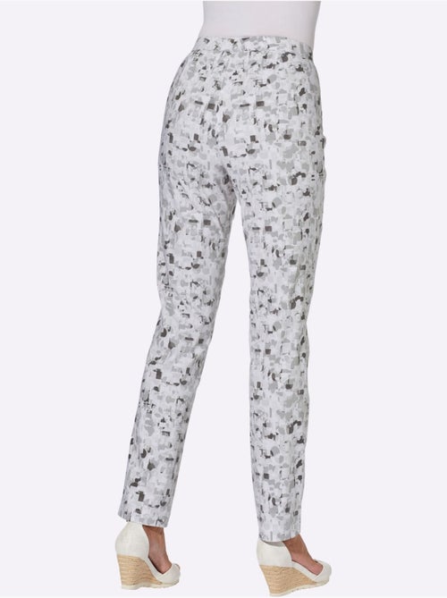 Pantalon en bengaline à motif minimaliste et ceinture gainante - Taille courte - Moda Vilona - Kiabi