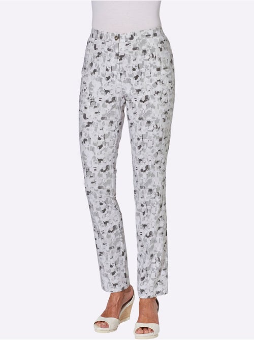 Pantalon en bengaline avec motif minimaliste et ceinture gainante - Taille standard - Moda Vilona - Kiabi