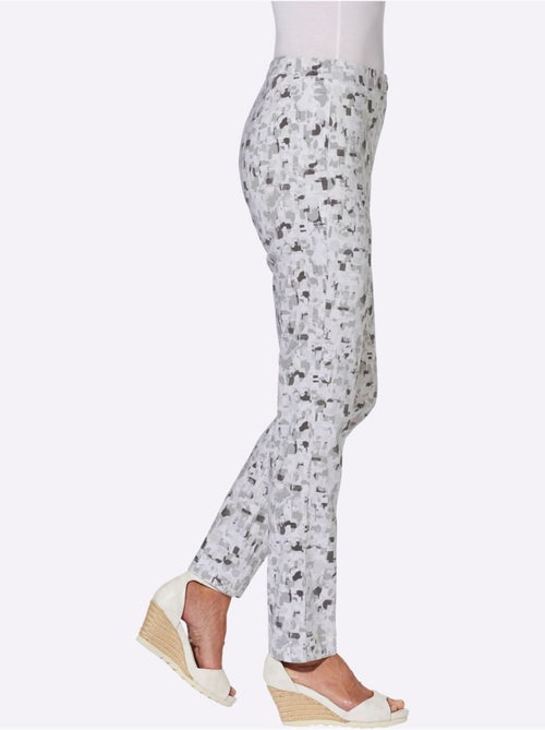 Pantalon en bengaline avec motif minimaliste et ceinture gainante - Taille standard - Moda Vilona - Kiabi