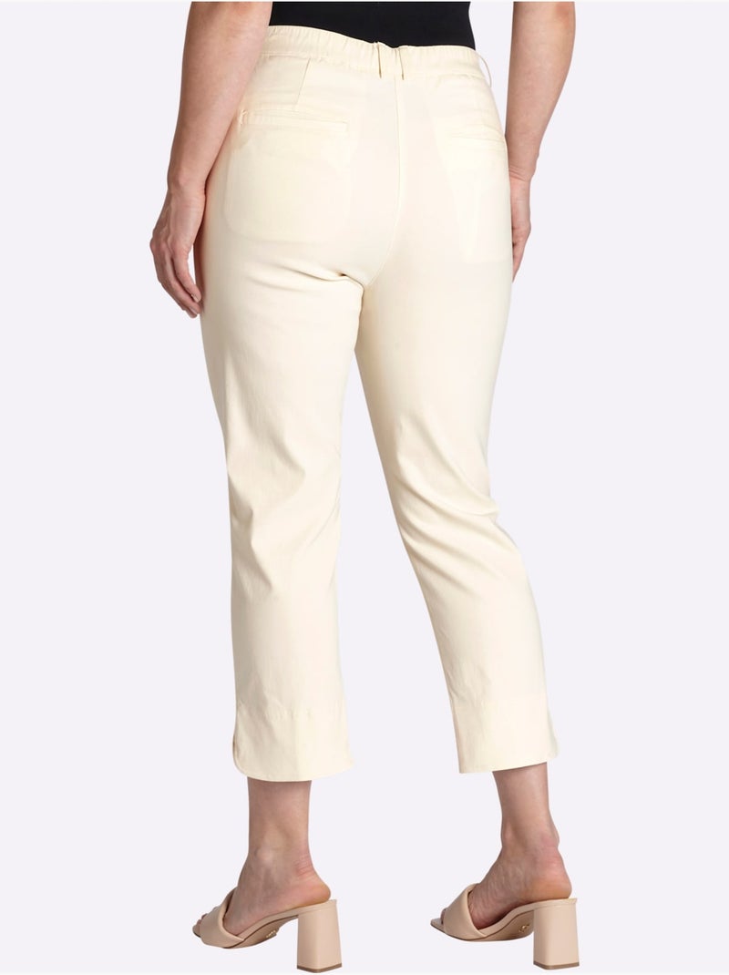 Pantalon En Bengaline Ceinture élastique - Taille Standard - Sheego Ivoire - Kiabi