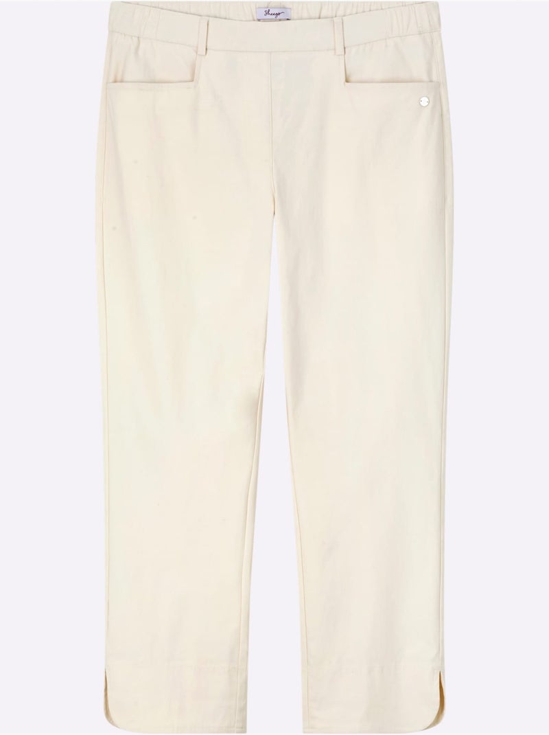 Pantalon En Bengaline Ceinture élastique - Taille Standard - Sheego Ivoire - Kiabi