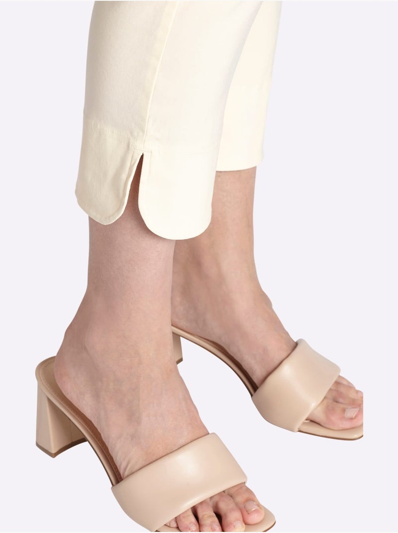 Pantalon En Bengaline Ceinture élastique - Taille Standard - Sheego Ivoire - Kiabi