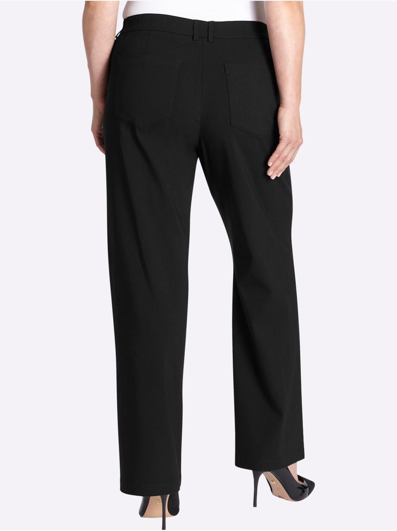 Pantalon En Bengaline Empiècement Confortable Et élastique Au Dos - Taille Standard - Sheego Noir - Kiabi