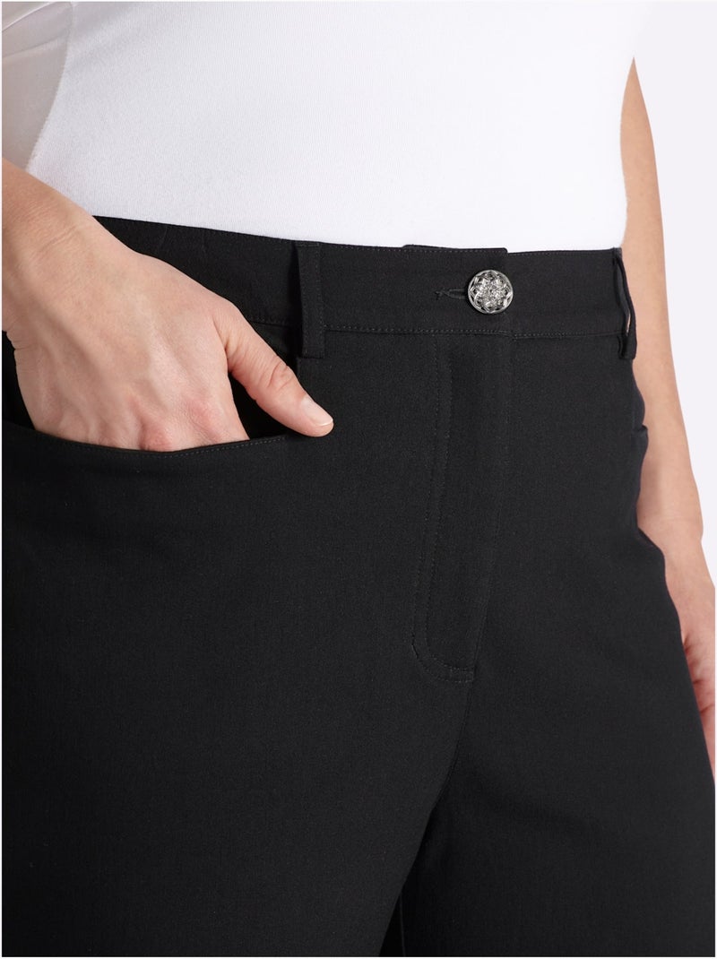 Pantalon En Bengaline Empiècement Confortable Et élastique Au Dos - Taille Standard - Sheego Noir - Kiabi