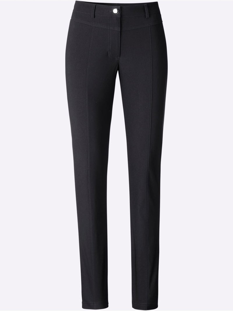 Pantalon en bengaline extensible et indéformable coupe étroite - Taille courte - Witt Noir - Kiabi