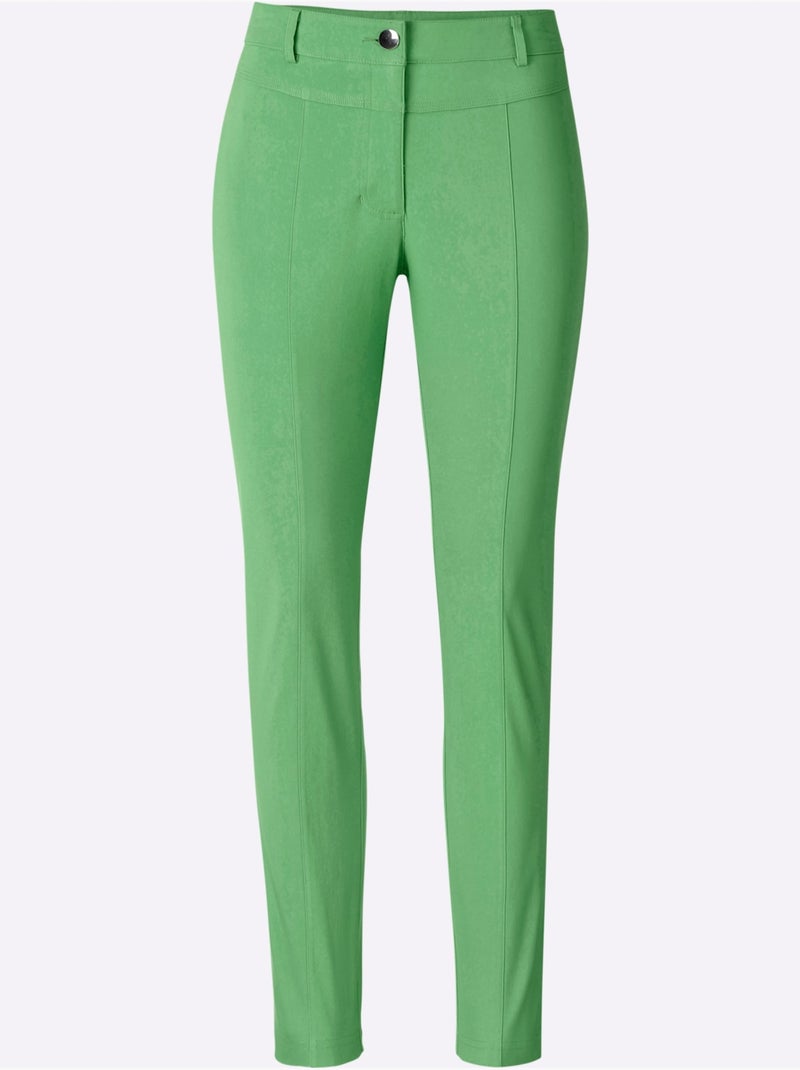 Pantalon en bengaline extensible et indéformable coupe étroite - Taille standard - Witt Vert clair - Kiabi